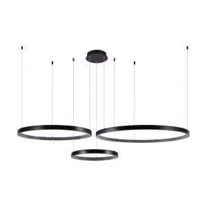 Designer LED da 57 W lampada sospesa Crystal Black 3000K