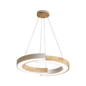 Lampada a sospensione del designer a LED da 32 W (43*100) 3000K Body Whit Wood