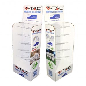 Espositore da Terra V-TAC in Cartone Con Ganci Metallici (Speciuso per GDO)