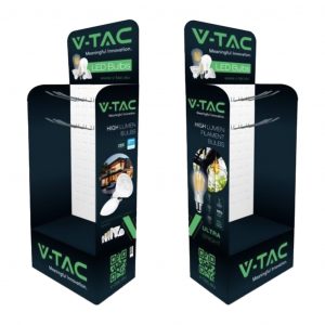 Espositore v-tac pro plistificato, componiBile in unico pezzo con 5 ripiani