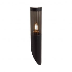 Raccolta di luce da giardino Bollard E27 (76MMX365X236M) Fumo in plastica/SS Black Body IP44