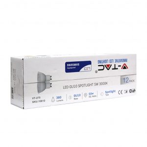 Spotlight LED Samsung Chip GU10 5W White Plastic 3000K (Box 12 Pezzi)