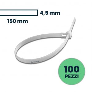 Cravatto cavo 4,5*150 mm bianco 100pcs/pacco
