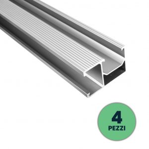 Profili in Alluminio per Fissaggio Pannelli Solari Fotovoltaici Lunghezza 1,2m (Confezione 4 Pezzi)