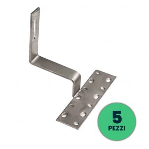 Ganci per tetto con tegole portoghesi per fissaggio pannelli solari fotovoltaici (Confezione 5 pezzi)