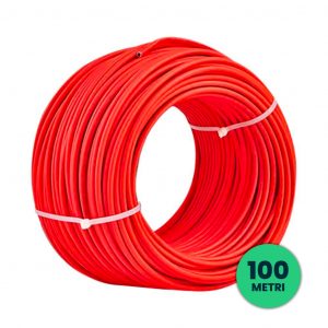 Cavo solare fotovoltaico 6 mmq unipolare colore rosso per collegamento professionle pannelli solari fotovoltaici (Bobina 100 metri)