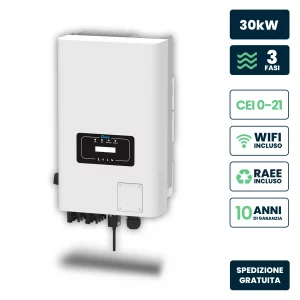 Inverter fotovoltaico deye trifase di rete su-grid 30kw cei 0-21 con Schermo lcd, inclusi ta e wifi galanzia 10 anni ip65