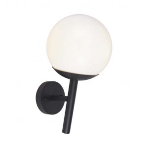 Lampada a parete 1*E27 Matt Nero Opal Plastic Call Down
