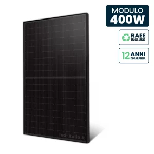 Pannello Solare Fotovoltaico Modulo 400W Tier-1, Monocristallino Perc, Full Black IP67/IP68 1722x1134x30mm