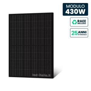 Pannello Solare 430W N-Type TOPCon Full Black 1722x1134x30mm