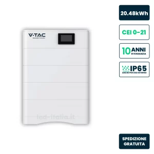 Kit Di Accumulo HV 20.48KWh LFP 204.8V 100AH ​​50A BMS CEI 0-21 IP65