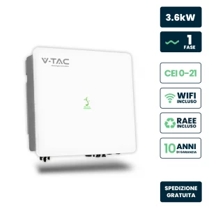Inverter Fotovoltaico Sinexcel Isuna Monofase Ibrido on-Grid/Off-Grid 3.6kW, Doppio MPPT, CEI 0-21, Wifi E Meter Inclusi, Garanzia 10 Anni IP65