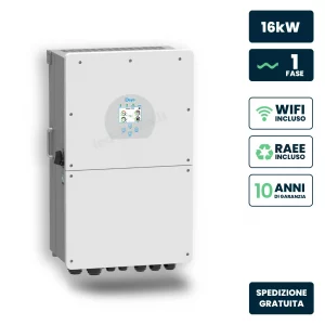 Inverter Fotovoltaico deye monofase ibrido on-grid/off-grid 16KW, Triplo MPPT, Senza CEI 0-21, Schermo LCD Touch, Wifi e Ta inclusi, Garanzia 10 Anni Ip65