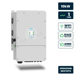 Inverter Fotovoltaico deye monofase ibrido on-grid/off-grid 10kw, triplo mpppt, senza cei 0-21, schermo lcd touch, wifi e ta inclusi, garanzia 10 anni ip65