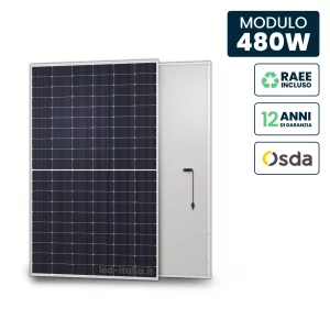 Pannello SOLRE FOTOVOLTAICO Modulo 480W OSDA Solar Tier-1 Monocristallino N-Type Topcon Silver Frame IP67/IP68 1903x1134x30mm