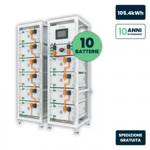 Kit rack di accumulo hv 105.4kwh lfp 512v 206ah 100a bms