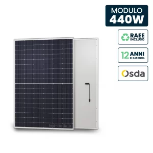 Pannello SOLRE FOTOVOLTAICO Modulo 440W OSDA Solar Tier-1 Monocristallino N-Type Topcon Silver Frame IP67/IP68 1722x1134x30mm