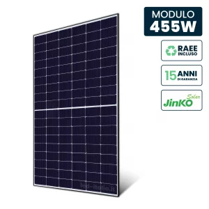 Pannello SOLRE FOTOVOLTAICO Modulo 455W Jinko Solar Tiger NEO NEO Monocristallino N-Type Topcon Black Frame IP67/IP68 1762x1134x30mm