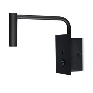 Luce laterale dell’hotel a LED da 3W (lampada a parete) con interruttore e porta USB 3000K nera