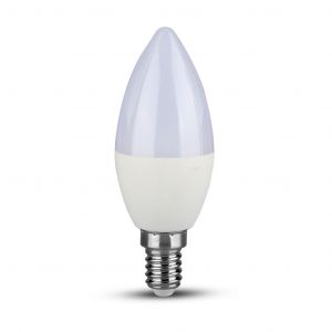 Bulb LED Samsung Chip 5.5W E14 Candela dimmerabile in plastica 4000K