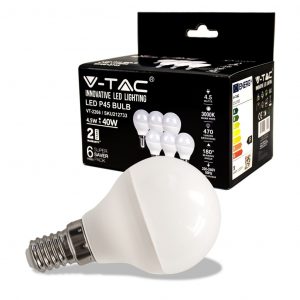 Bulb LED 4.5W E14 P45 3000K 6pcs/pacchetto