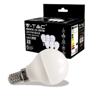 Bulb LED 4.5W E14 P45 4000K 6pcs/pacchetto