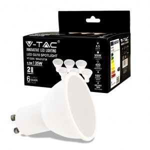 Copertina lattea di plastica bianca da 4,5 W SMD 3000K GU10 100`D 6pcs/Pack