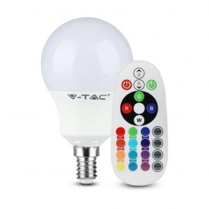 Bulb LED 4.8W E14 P45 A80 Discusta Luminosità RF Controllo RGB + 3000K