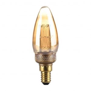 2W LED ART Filament Bulb Bulb Amber Glass 1800K E14