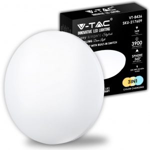 Luce a cupola a LED 36W 450mm con copertura latte CCT: 3in1 round