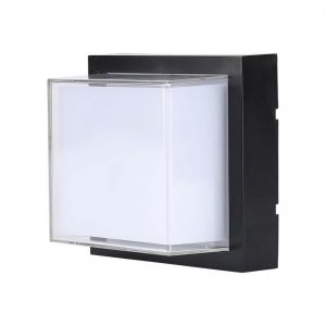 Luce da parete a LED da 12 W 3000K, piazza nera