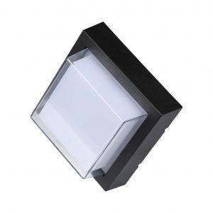 Luce a parete LED da 7W 3000K Black Square IP65