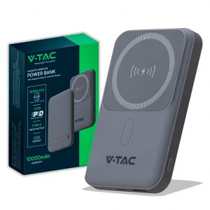 Fanca di potenza wireless magnetica da 10000 mAh con anello metallico grigio