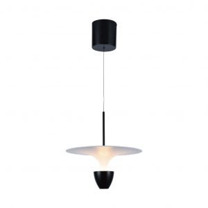 Lampada a sospensione di design a LED da 9 W (30*300*1370mm) bianco+corpo nero 3000K altezza regolabile