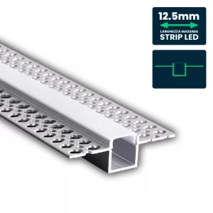 Kit di montaggio della striscia a LED con alluminio diffusore 2000*55*15mm Silver Body