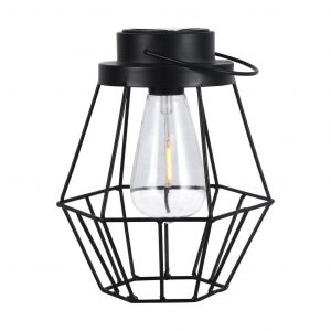 Lampada Solare LED da Terra da 0,5 W Dal Design vintage con batteria ricaricabile e maniglia per trasporto colore nero 3000k ip44