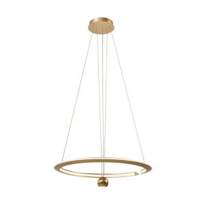 Lampadario a LED a pendente circolare da 45 W con design moderno ed elegante regolabile in metallo 620*1200mm 3000k 3000K colore oro spazzolato