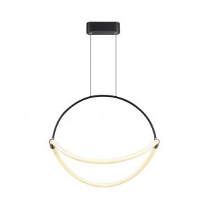 16w lampadario a pendente a LED moderno con un design elegante e minimalista 500x160x1700mm Matt Black Color 4000K 4000K