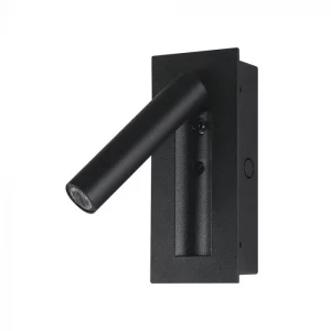 Alluminio leggero da letto a LED da 2W+PC con Cree Chip 3000k Black Body IP20