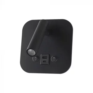 Alluminio LED LED LED da 8 W PC con chip Cree 3000k Black Body IP20, USB/Type C Ricarica