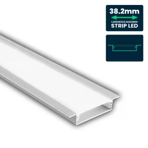 MOUNTING KIT WITH DIFFUSER FOR LED STRIP RECESSED 1000*40*10mm