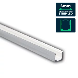 Kit di montaggio della striscia a LED con alluminio diffusore nascosto 2000mm