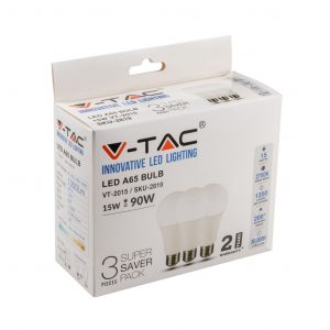 Bulb LED 15W E27 A60 Thermoplastic 2700K (Box 3 Pezzi)