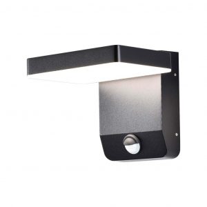 Luce a parete a LED da 17 W con sensore 4000k Black Body Square IP65