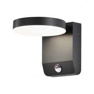 Luce a parete a LED da 17 W con sensore 4000k Black Body Round IP65