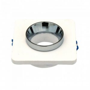GU10 CONSITTING GYPSUM INTERNO CONTENITO BIANCO CON SUQRE CHROME