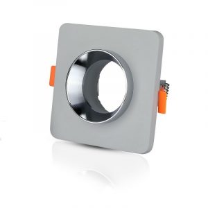 Luce da incasso grigio in metallo gypsum GU10 con fondo di fondo cromato