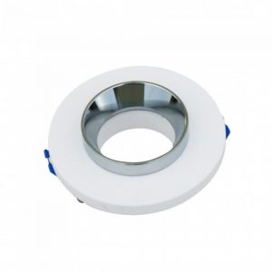 Luce incassata in metallo gesso GU10 con round di fondo cromatico