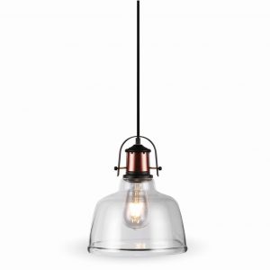 Luce a sospensione in vetro trasparente