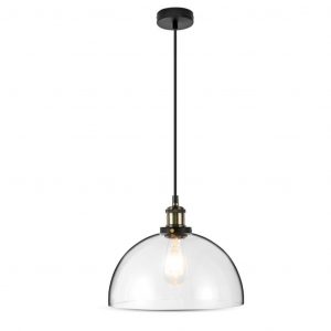 Luce a sospensione in vetro vintage trasparente d: 300mm